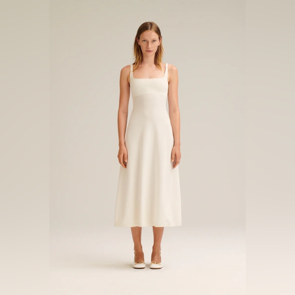 SCANLAN THEODORE CREPE KNIT SQUARE NECK DRESS